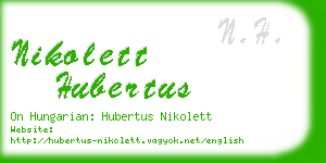 nikolett hubertus business card